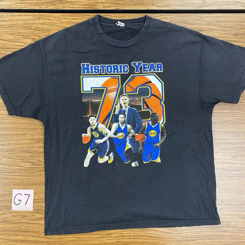 Golden State Warriors Mens 73 Wins Tee Shirt Rap Tee Bay Parking Rare